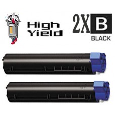 2 PACK Okidata 44917601 (Type B2) Black combo Laser Toner Cartridge Premium Compatible
