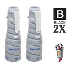 2 PACK Konica Minolta TN211 (8938413) Black combo Laser Toner Cartridge Premium Compatible