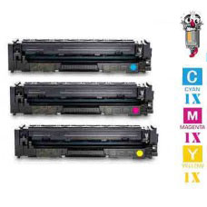 3 PACK Hewlett Packard HP202X combo Cyan, Magenta and Yellow Toner Cartridges Premium Compatible