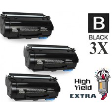 3 PACK Genuine Lexmark 55B1X00 Extra Black High Yield Laser Toner Cartridge