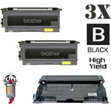 3 PACK Brother TN350 DR350 combo Laser Toner Cartridges Premium Compatible