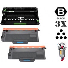 3 PACK Brother TN850 DR820 combo Laser Toner Cartridges Premium Compatible