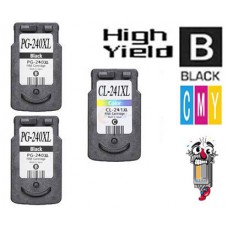 3 PACK Canon PG240XL CL241XL High Yield combo Ink Cartridges Remanufactured