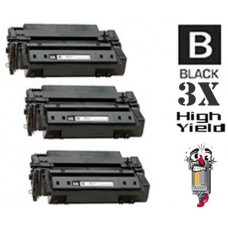 3 PACK Hewlett Packard Q7551X HP51X High Yield combo Laser Toner Cartridges Premium Compatible