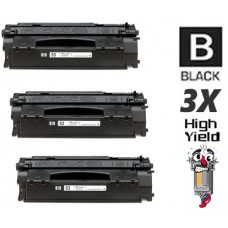 3 PACK Hewlett Packard Q7553X HP53X High Yield combo Laser Toner Cartridges Premium Compatible