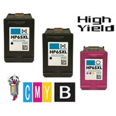 3 PACK Hewlett Packard HP65XL High Yield combo Ink Cartridges Remanufactured
