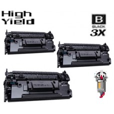 3 PACK Hewlett Packard CF287X HP87X Black High Yield combo Laser Toner Cartridge Premium Compatible