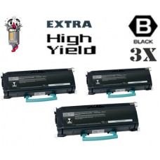 3 PACK Lexmark E460X11A Extra High Yield Toner Cartridges Premium Compatible