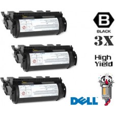 3 PACK Dell J2925 Black High Yield combo Laser Toner Cartridge Premium Compatible