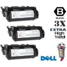 3 PACK Dell M2925 Extra Black High Yield combo Laser Toner Cartridge Premium Compatible
