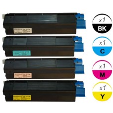 4 PACK Okidata 421274 OKI 401 combo Laser Toner Cartridge Remanufactured