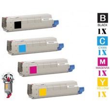 4 PACK OKI 443153 combo Laser Toner Cartridge Premium Compatible
