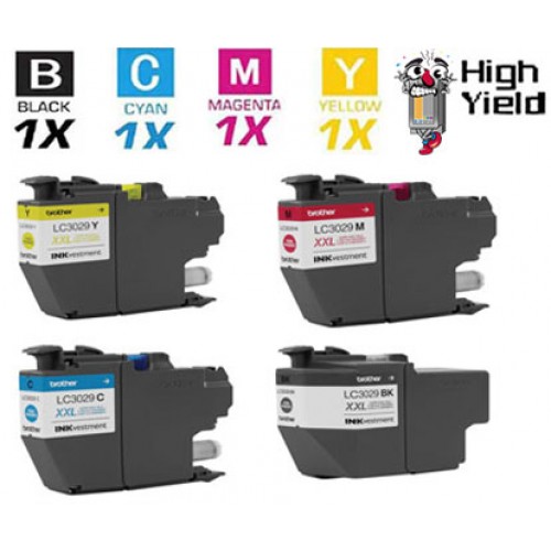 4 PACK Brother LC3029CIC Super High Yield combo Ink Cartridges Remanufactured