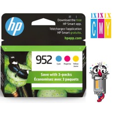 3 PACK Genuine Hewlett Packard HP952CMY STANDARD Yield combo Ink Cartridges