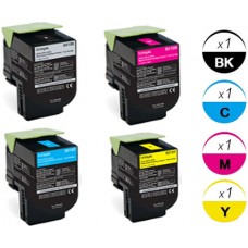 4 PACK Lexmark 80C1S combo Laser Toner Cartridges Premium Compatible