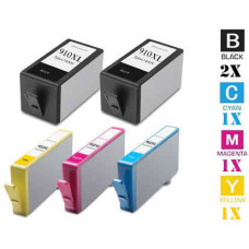 5 PACK Genuine Hewlett Packard HP910XL High Yield combo Ink Cartridges