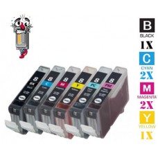 6 PACK Canon CLI8 combo Ink Cartridges Remanufactured