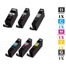 6 PACK Canon PGI225 CLI226 combo Ink Cartridges Remanufactured