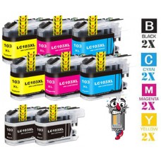 8 PACK Brother LC103 combo Ink Cartridges Remanufactured