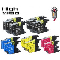 8 PACK Brother LC75 High Yield combo Ink Cartridges Remanufactured