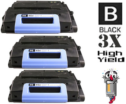 3 Piece Bulk Set Hewlett Packard Q5945X HP45X High Yield combo Laser Toner Cartridges