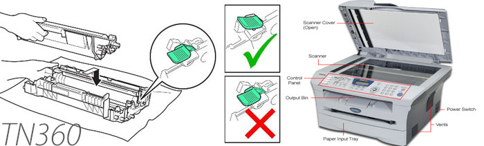 How to reset Brother TN-360 laser toner levels