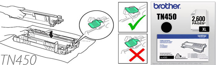 How to reset Brother TN450 laser toner levels